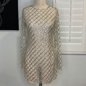 White Fox Boutique Silver Mesh Dress